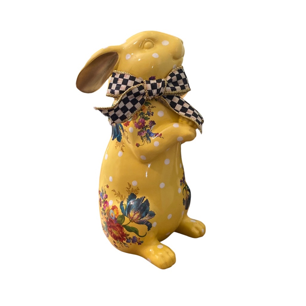 Mackenzie Childs Florabunda Bunny Rabbit Figurine, Yellow